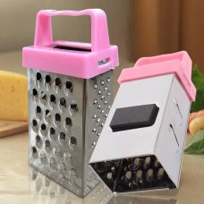 Мини-терка на магните 3-сторонняя нержавеющая сталь 7,5 см, Розовый (YAB)