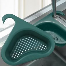 Треугольный дуршлаг с креплением на смеситель Лебедь, 22 × 23 × 6 см, Зеленый (YAB)