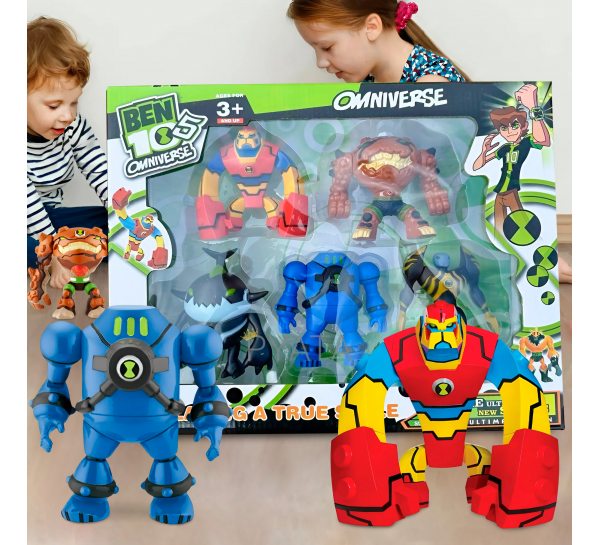 Детские игрушечные коллекционные светящиеся фигурки G16003/0844А-8 BEN10 Краб+Энергия+Блокс+Звезда+Ител (NI)