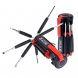 Многофункциональная портативная отвертка Multi-Screwdriver Torch FZ-895, 8 в 1 с фонариком, Черный/Красный (YAB)
