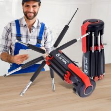 Багатофункціональна портативна викрутка Multi-Screwdriver Torch FZ-895, 8в1 з ліхтариком, Чорний/Червоний (YAB)