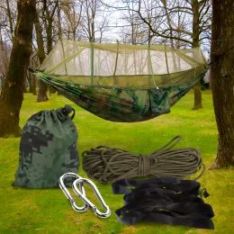 Портативний кемпінговий складний гамак з москітною сіткою Hammock Net 1931 Камуфляж (JS)