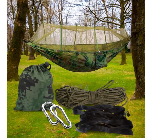 Портативный кемпинговый складной гамак с москитной сеткой Hammock Net 1931 Камуфляж (JS)