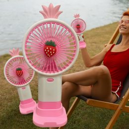Портативний ручний-настільний вентилятор miniFan 99006-3 (USB-A - DC) Рожевий (YAB)