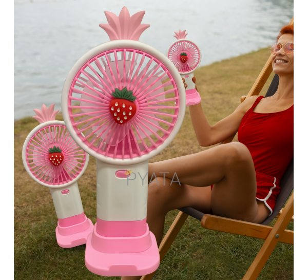 Портативний ручний-настільний вентилятор miniFan 99006-3 (USB-A - DC) Рожевий (YAB)
