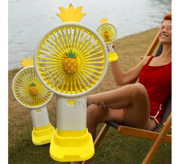 Портативний ручний-настільний вентилятор miniFan 99006-3 (USB-A - DC) Жовтий (YAB)