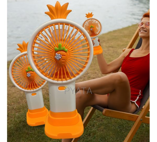 Портативний ручний-настільний вентилятор miniFan 99006-3 (USB-A - DC) Помаранчевий (YAB)