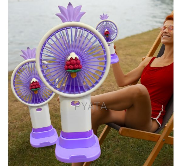 Портативний ручний-настільний вентилятор miniFan 99006-3 (USB-A - DC) Фіолетовий (YAB)