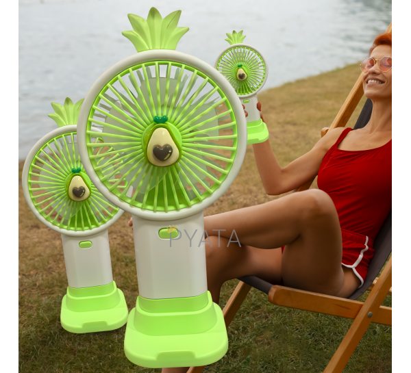 Портативный ручной-настольный вентилятор miniFan 99006-3 (USB-A - DC) Зеленый (YAB)