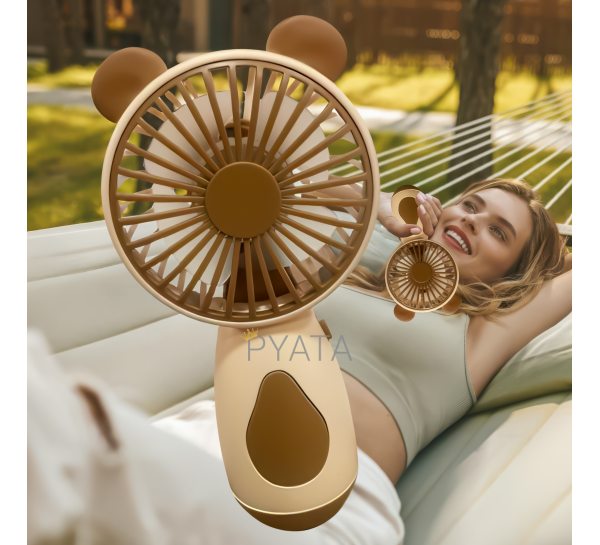 Портативний ручний акумуляторний вентилятор miniFan 99013-2 (USB-A - DC) Коричневий (YAB)
