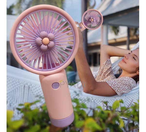 Портативный ручной-настольный вентилятор miniFan 99010-2 (USB-A - DC) Розовый (YAB)