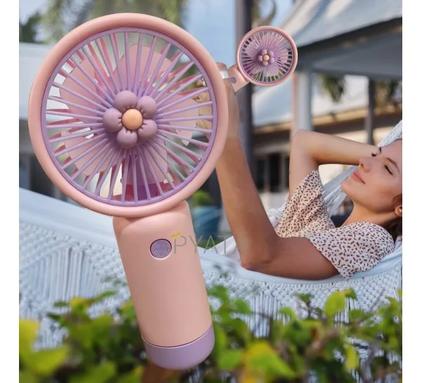 Портативний ручний-настільний вентилятор miniFan 99010-2 (USB-A - DC) Рожевий (YAB)