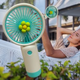 Портативний ручний-настільний вентилятор miniFan 99010-2 (USB-A - DC) Біло-блакитний (YAB)