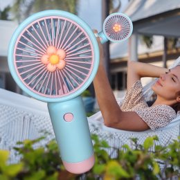 Портативний ручний-настільний вентилятор miniFan 99010-2 (USB-A - DC) Блакитний (YAB)