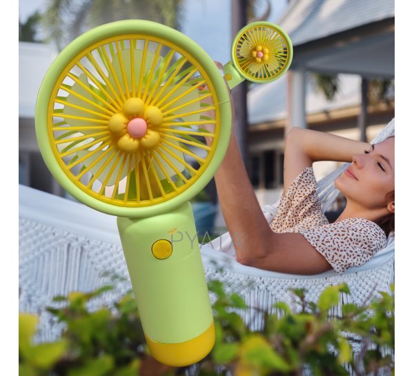 Портативний ручний-настільний вентилятор miniFan 99010-2 (USB-A - DC) Салатовий (YAB)