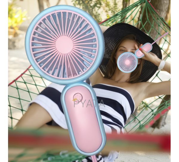 Портативний ручний вентилятор miniFan 99009-1 (USB-A - DC) Рожевий (YAB)