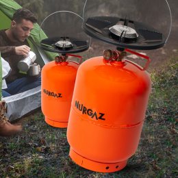 Газовый баллон NURGAZ «Турист» для кемпинга, рыбалки и путешествий толщина металла 3мм, 12 л (JS)