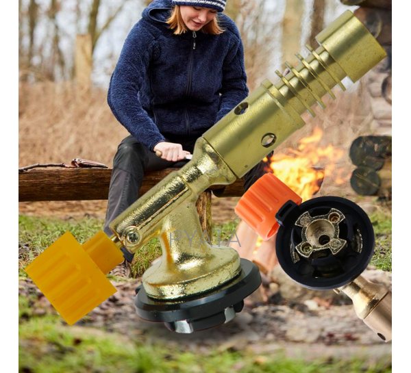 Газовая мощная горелка 921  TQ-2508 из латуни 1250°C, 130 × 42 × 55 мм (JS)