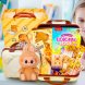Подарочный желтый чемодан с набором канцелярии «Мишка» 55+ предметов и игрушка Labubu HaveASea Серии 2