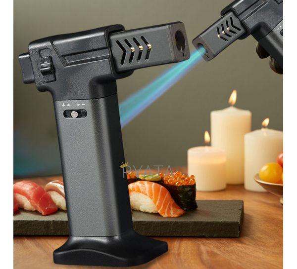 Кондитерская газовая горелка Turbo Torch OL-600/1851, профессиональный карамелизатор 1300 °C, Черный (JS)