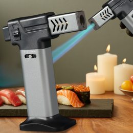 Кондитерская газовая горелка Turbo Torch OL-600/1851, профессиональный карамелизатор 1300 °C, Серебрянный (JS)