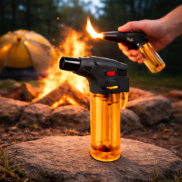 Портативная газовая горелка туристическая ULTIMATE 1608 с пьезозажиганием Оранжевый (JS)