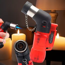 Портативна потужна газова запальничка з п'єзопідпалом та кришкою HONGSHI 1609 Червоний (JS)