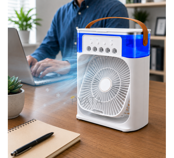 Мощный портативный настольный USB-C кондиционер 3 скорости 500 мл Arctic Air Cooler Fan ICE Белый (X26)