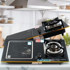 Индукционная плита и газовый стол SNIEMNTS 1539, 2 врезные конфорки, Черный (JS)