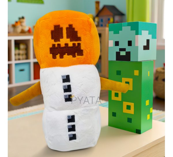 Детская мягкая игрушка-брелок фигурка из игры Minecraft Снежный голем (AX)