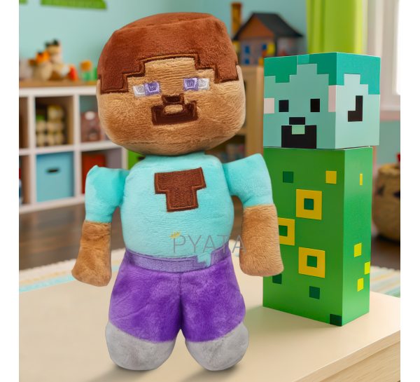 Детская мягкая игрушка-брелок фигурка из игры Minecraft Стив (AX)