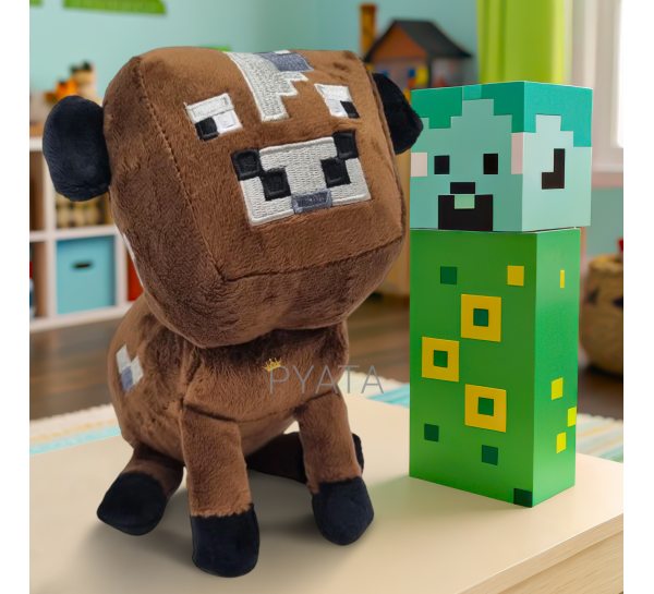 Детская мягкая игрушка-брелок фигурка из игры Minecraft Корова (AX)