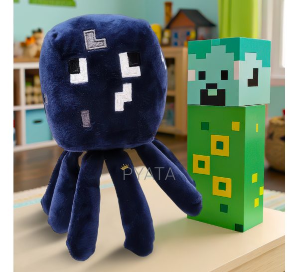 Детская мягкая игрушка-брелок фигурка из игры Minecraft Спрут (AX)