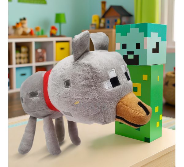Детская мягкая игрушка-брелок фигурка из игры Minecraft Волк (AX)