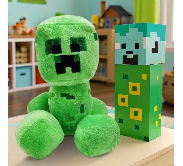 Детская мягкая игрушка-брелок фигурка из игры Minecraft Крипер (AX)