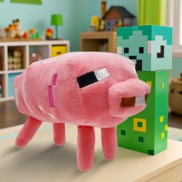 Детская мягкая игрушка-брелок фигурка из игры Minecraft Свинка (AX)
