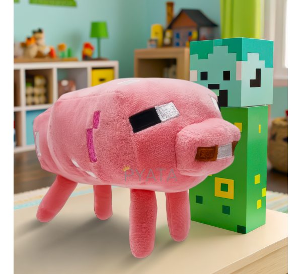 Детская мягкая игрушка-брелок фигурка из игры Minecraft Свинка (AX)