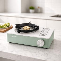Портативна газова плита Yanchuan циліндрична, з електропідпалюваням (JS/1977)