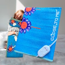 Согревающая электропростынь с 2 температурными режимами LUX 170x160 см 220V Голубой с цветком 