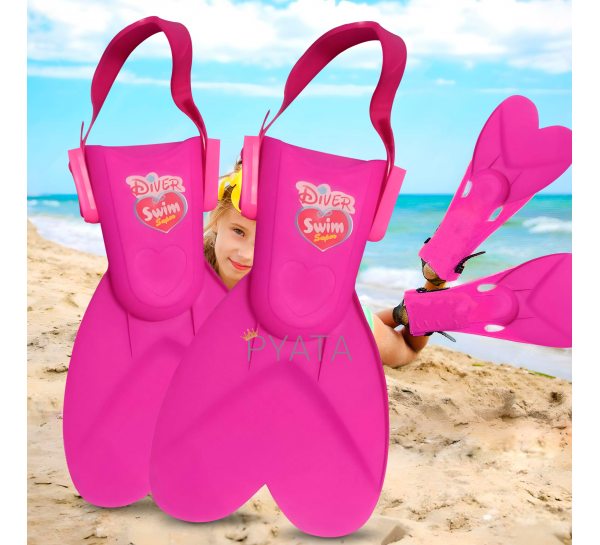 Детские мягкие эргономичные ласты для плавания в бассейне Beach TOY Fun Diver Swim A89/B645582 Розовый