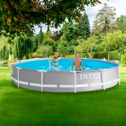 Вуличний садовий каркасний басейн з тришарового ПВХ Intex 26702 Prism Frame Pool, 305 х 76 см