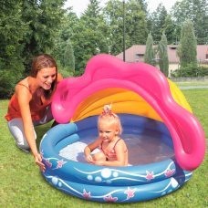 Детский круглый надувной бассейн с навесом от солнца BestWay 51098 Детский круглый надувной бассейн с навесом от солнца BestWay 51098