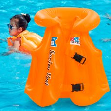 Детский надувной спасательный жилет с застежками для плавания С Оранжевый
