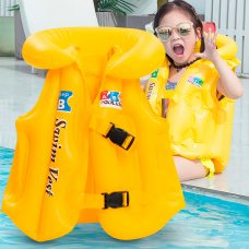 Дитячий надувний рятувальний жилет з застібками для плавання А Жовтий