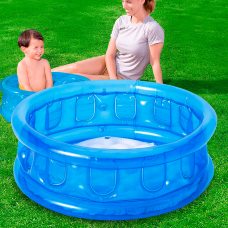 Детский маленький игрушечный надувной бассейн с надувным дном BestWay 51112 Голубой (LM) Детский маленький игрушечный надувной бассейн с надувным дном BestWay 51112 Голубой (LM)