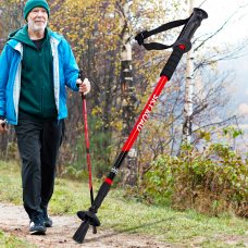 Універсальна посилена трекінгова телескопічна палиця для скандинавської ходьби Червоний