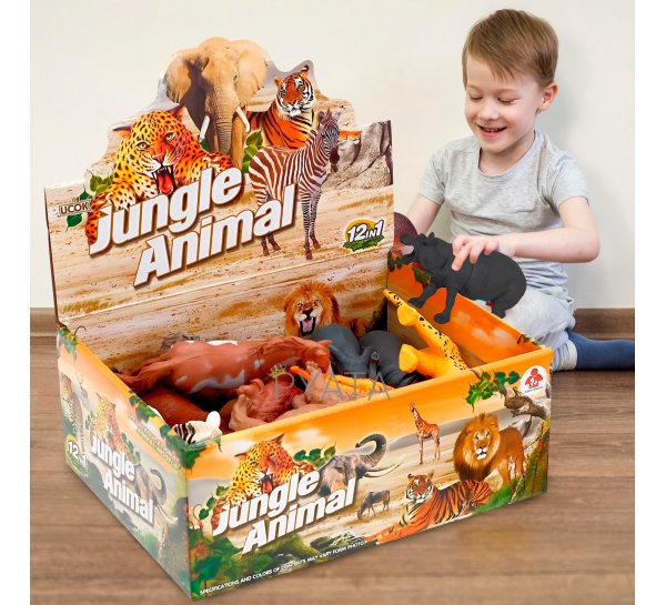 Детский игровой развивающий набор диких животных Jungle Animal D-42 12в1