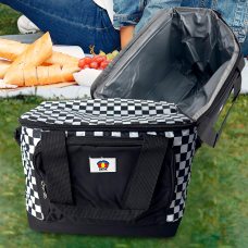 Портативна компактна термосумка на блискавці для транспортування продуктів Smart GP-4339 чорно-біла 11 л Портативна компактна термосумка на блискавці для транспортування продуктів Smart GP-4339 чорно-біла 11 л
