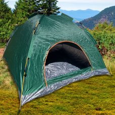 Просторная туристическая палатка на 6 человек 200×200×135 см, темно-зеленая Просторная туристическая палатка на 6 человек 200×200×135 см, темно-зеленая