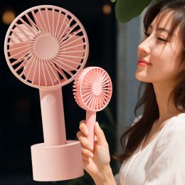 Портативний настільний вентилятор MiniFan безшумний USB/акумулятор, Рожевий